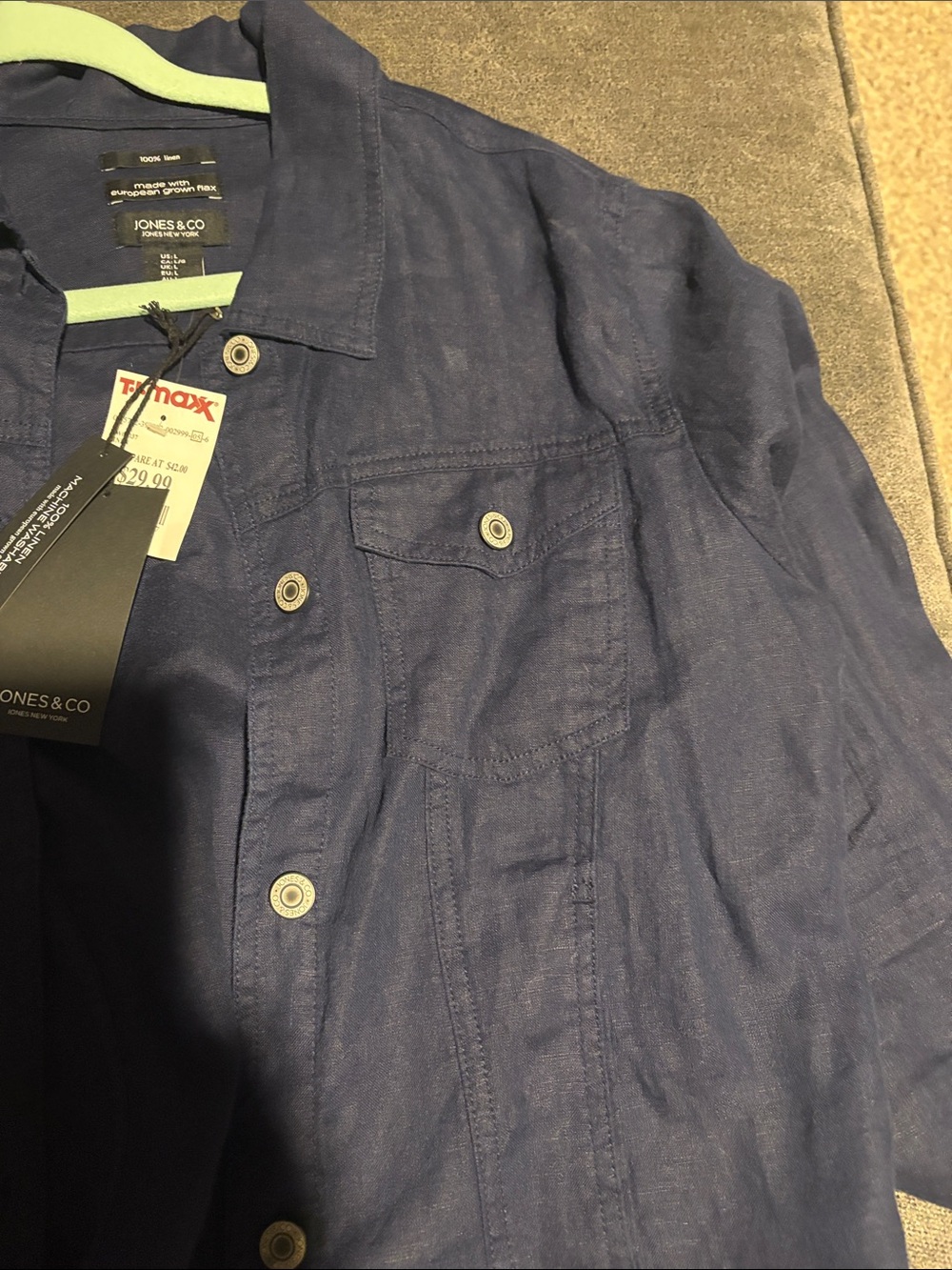 Jones New York womens linen shacket - Picture 4 of 4